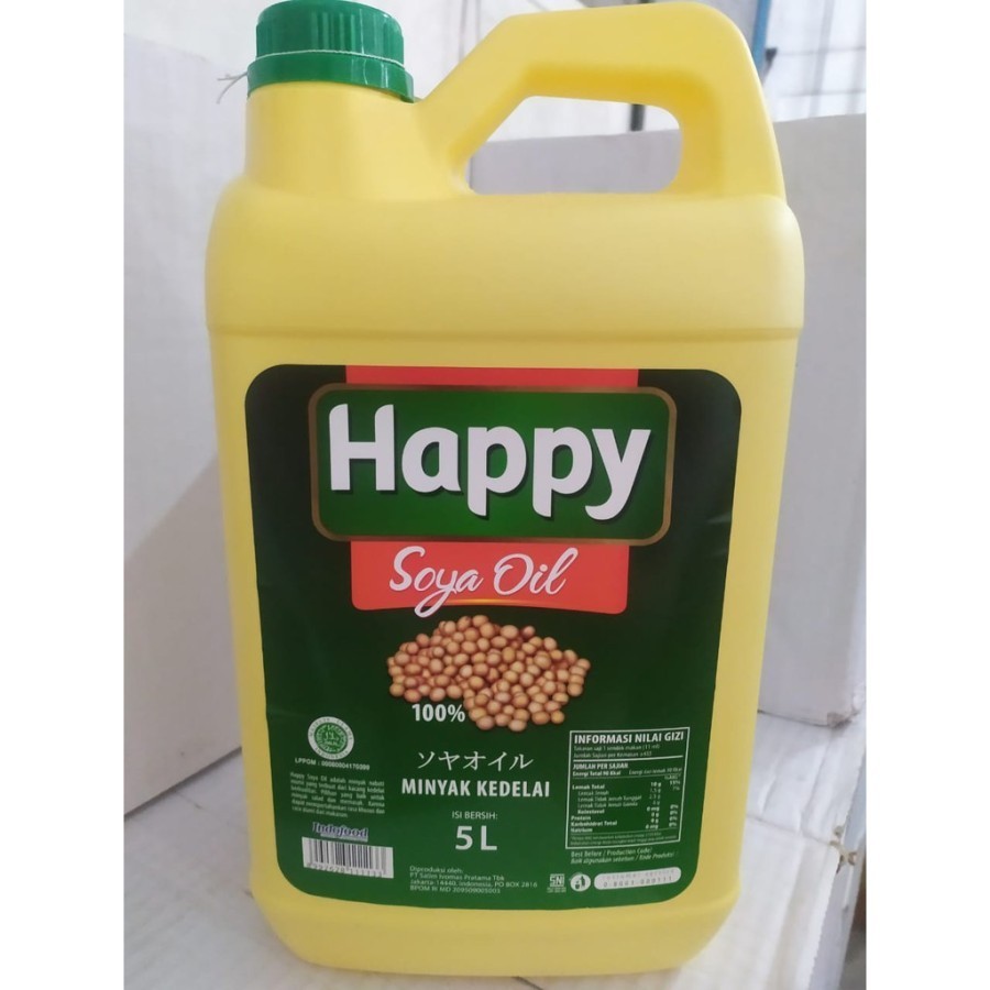 

Salad Oil Happy Soya / Happy Soya Oil / Minyak Kedelai Happy - 5 Ltr