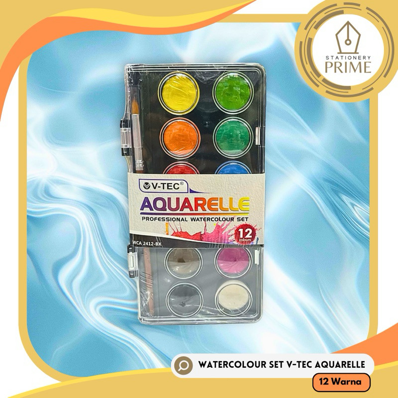 

Cat Air / Water Colour Set V-TEC Aquarelle 12 warna