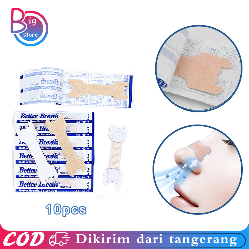 10pcs Nose Strip Plester Hidung Tersumbat Plester Hidung Anti Ngorok Nassal Strip