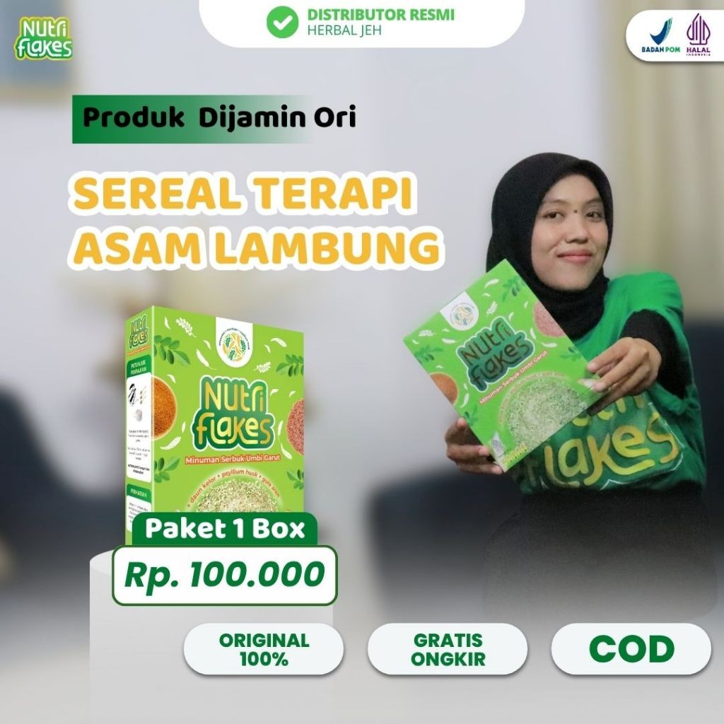 

[PROMO SPESIAL] Nutriflakes 100% Original - Sereal Sehat Umbi Garut atasi Gerd dan Asam Lambung