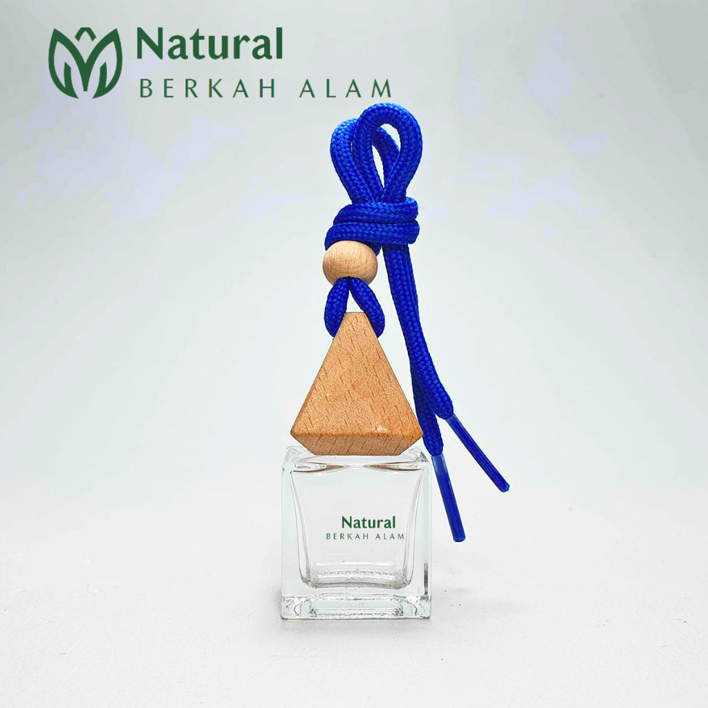 Botol Kaca Parfum Gantung 10 Ml Kotak Oblate Tutup Kayu Segitiga / Botol Kaca / Botol Kaca Parfum / 