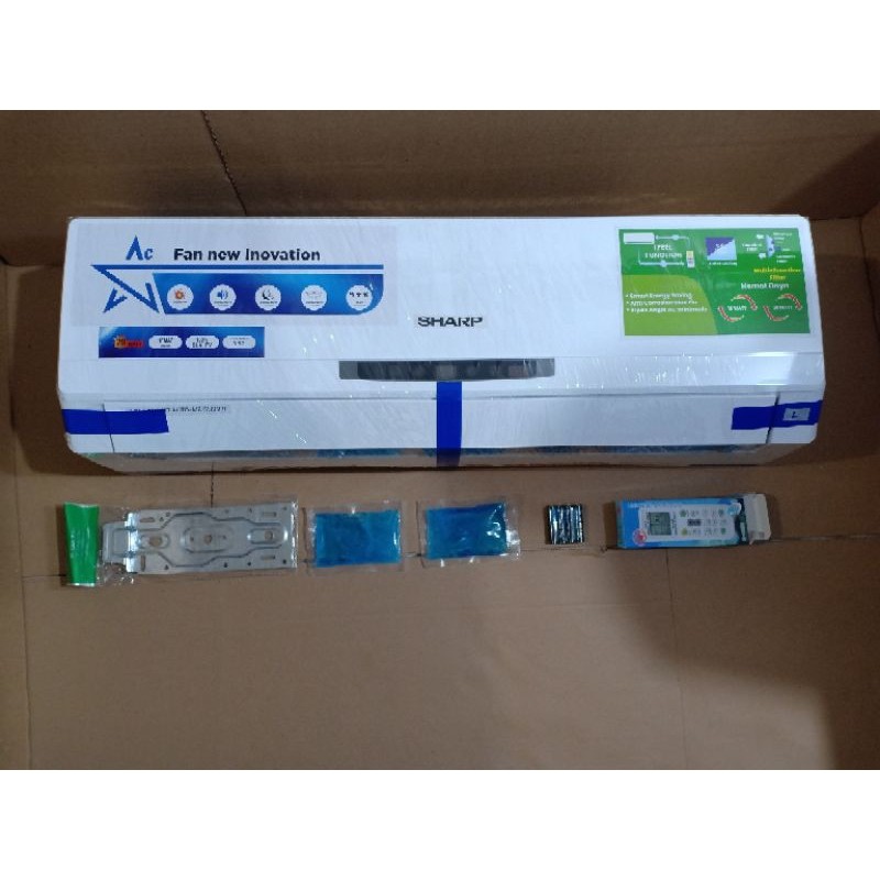 Kipas angin model ac 1pk 2pk 3pk remot+tempat remot+breket+GEL.merek CO