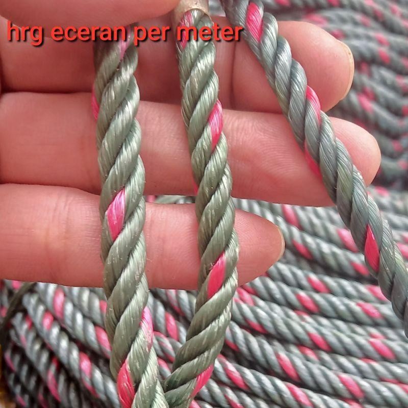 

Tali Tambang 6mm 7mm 8mm Per Meter Tambang PE Hijau Bintik Merah