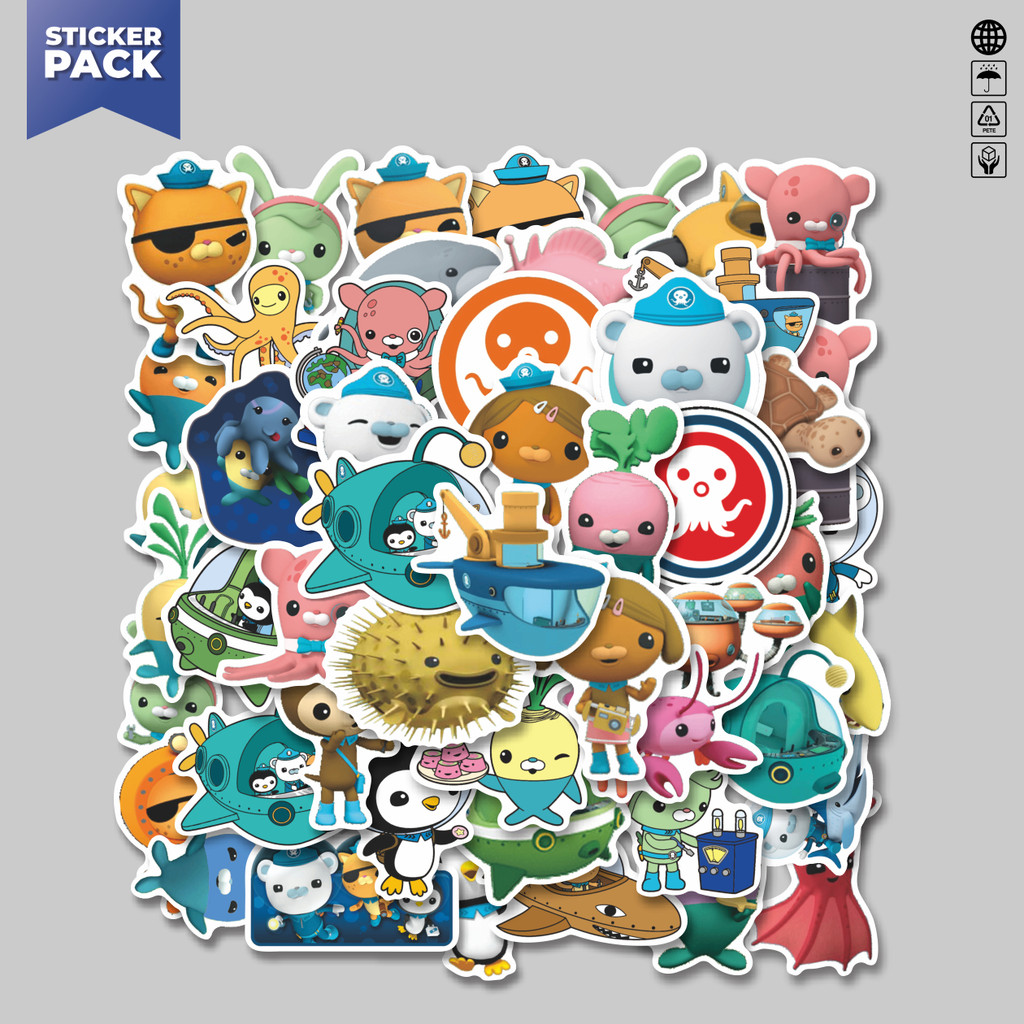 

[100PCS]Stiker Pack Stiker Kartun Octonauts Aesthetic Vinyl Anti Air Dekorasi Sticker Laptop Buku Journal Koper Helm Casing HP Gitar Helm Skateboard