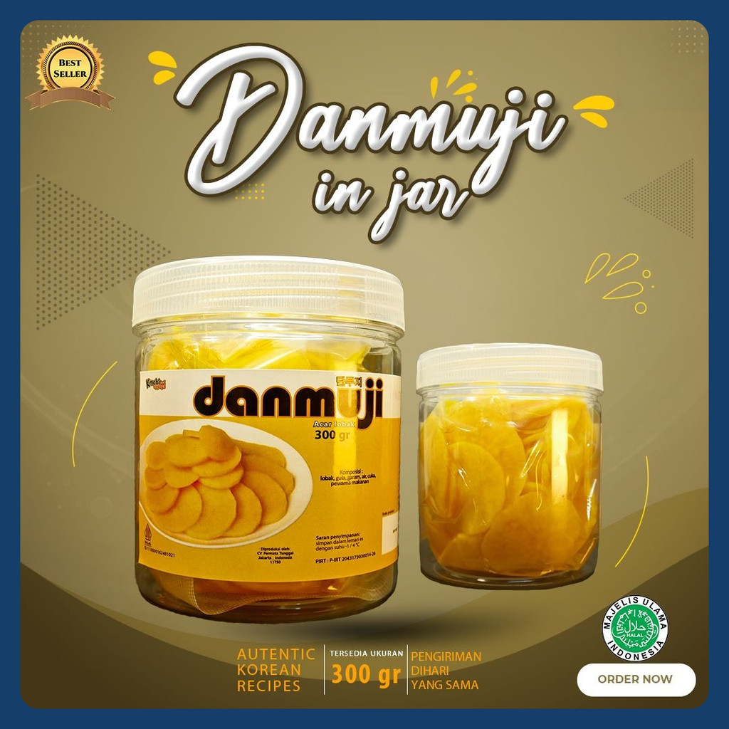 

Danmuji Acar Korea Bulat JAR | Halal Acar Lobak Kuning | 300 Gram