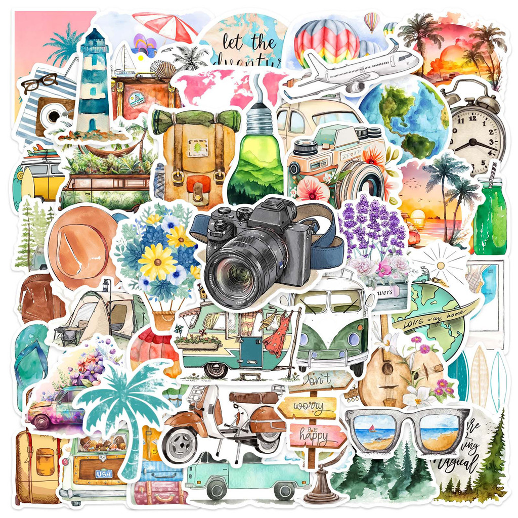 

10/30/50Pcs Outdoor Travel Waterproof Graffiti Sticker Aesthetic Decorative Luggage Laptop Cup Phone Scrapbook Kids Stickers