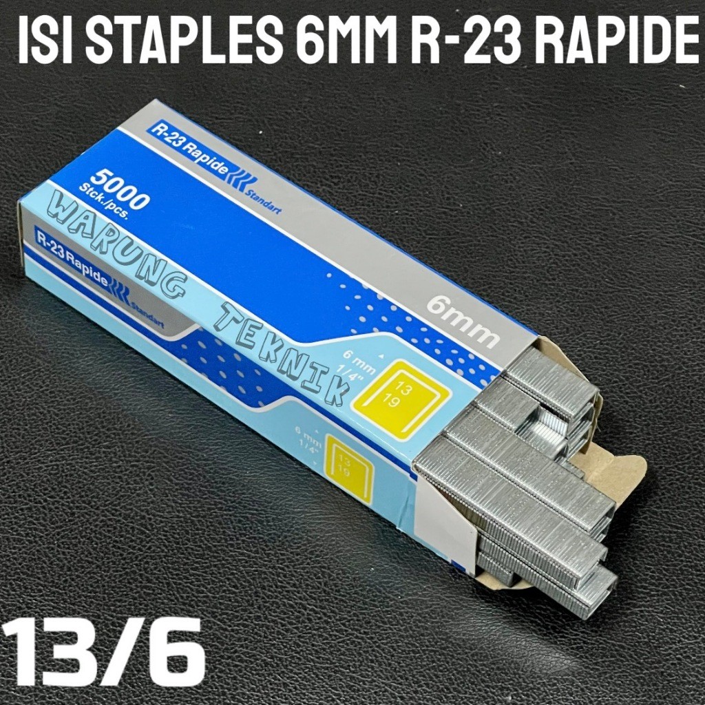 

Rapide Original Refill Gun Tacker R23 - Isi Staples 13/8 ( 8 mm ) - 13/6 ( 6 mm ) 5000pcs