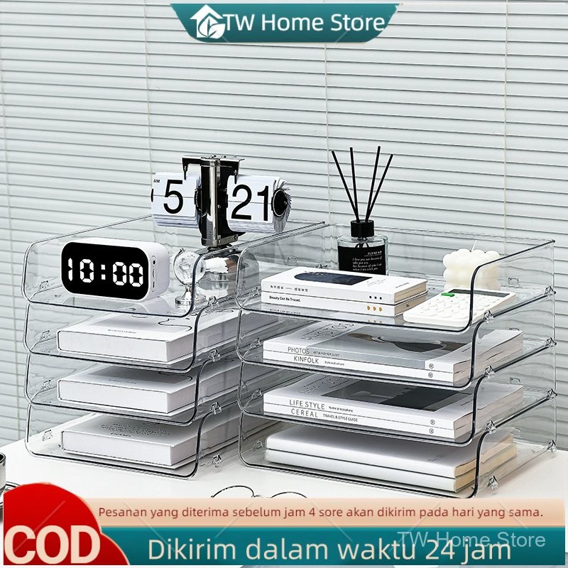 

Stackable Storage Organizer 2 Tumpuk Tempat Dokumen Kertas Buku Alat Tulis Multifungsi Serbaguna