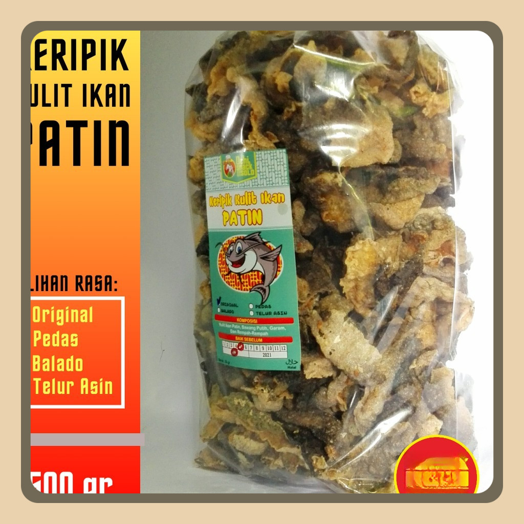 

(500 Gr - Rasa) KERIPIK KULIT IKAN PATIN Tanpa Tepung 500 Gr OCHI SNACK - Keto Friendly -