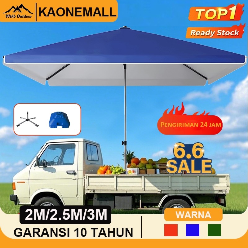 HURMSHOP  payung luar ruangan Payung Tenda 250 cm Jualan Taman Pantai Payung pantai Double layer Ten