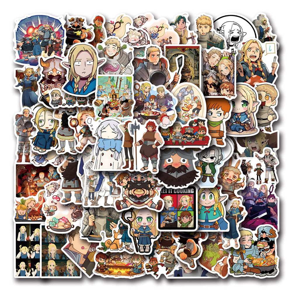 

10/30/50/110pcs Delicious In Dungeon Anime Stickers Marcel Laios Decals Skateboard Laptop Phone Case Cartoon Sticker Toy