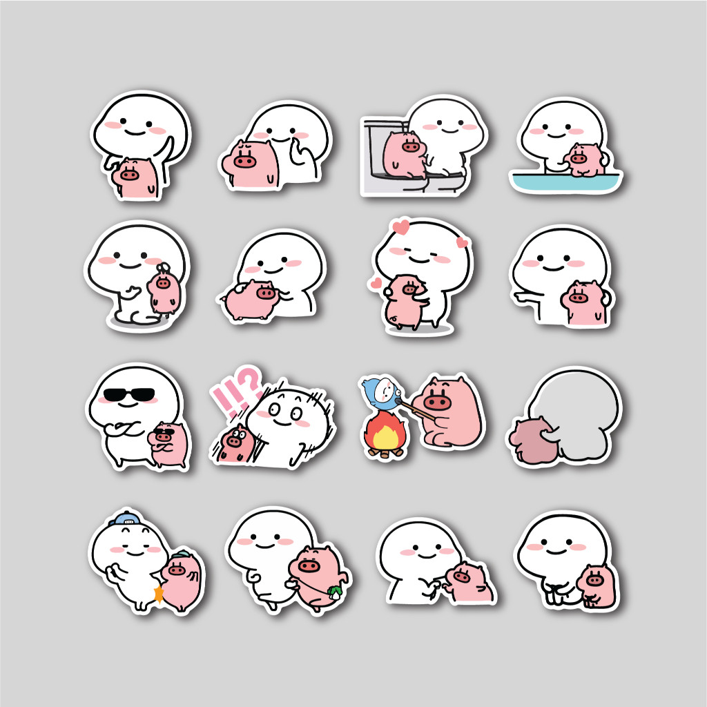 

Sticker Pack Quby & Piggy | Sticker Tumblr | Stiker Laptop Koper Helm