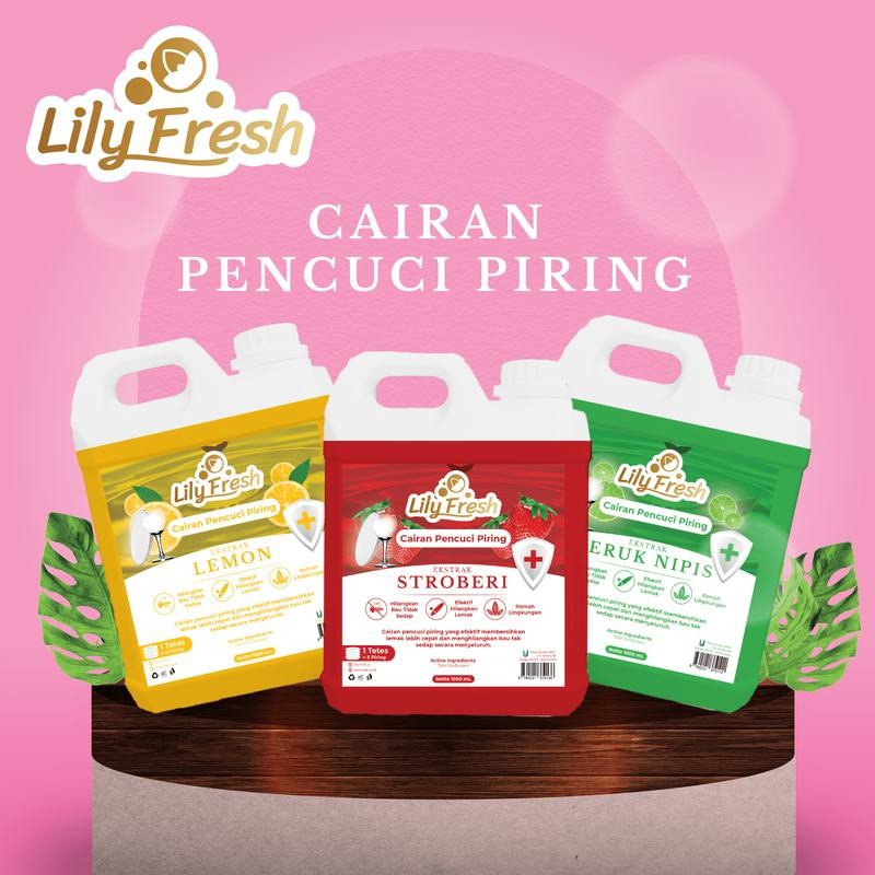 

LILY FRESH Sabun Pencuci Piring Dishwashing Liquid Cairan Cuci Piring 1 Liter Buah