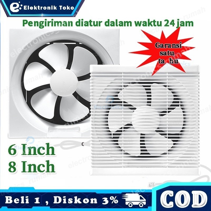 Exhaust Fan Kipas Angin Hexos Plafon 6 inch / 8 inch kipas atap kipas kamar mandi kipas dapur Kipas 