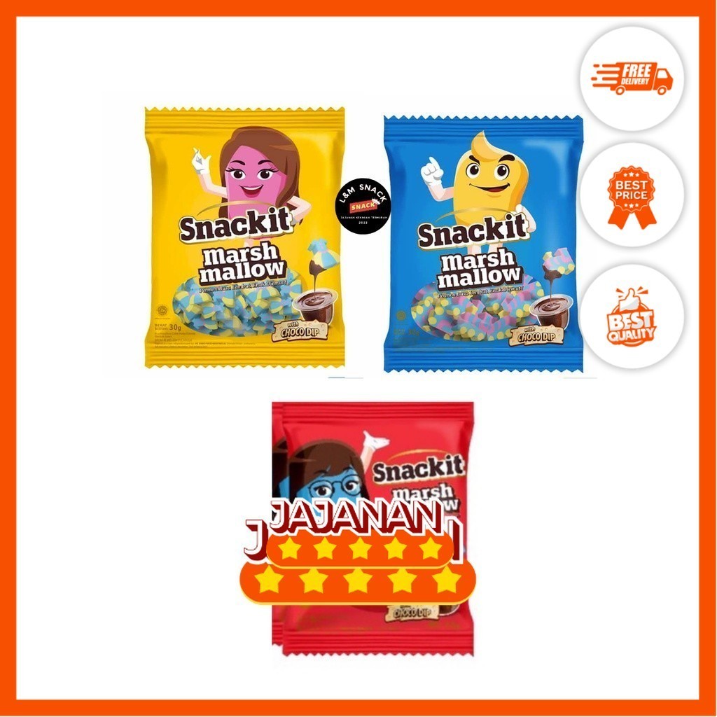 

Snack It Kino Marshmallow 1 Pack Isi 10 pcs Jajanan Termurah