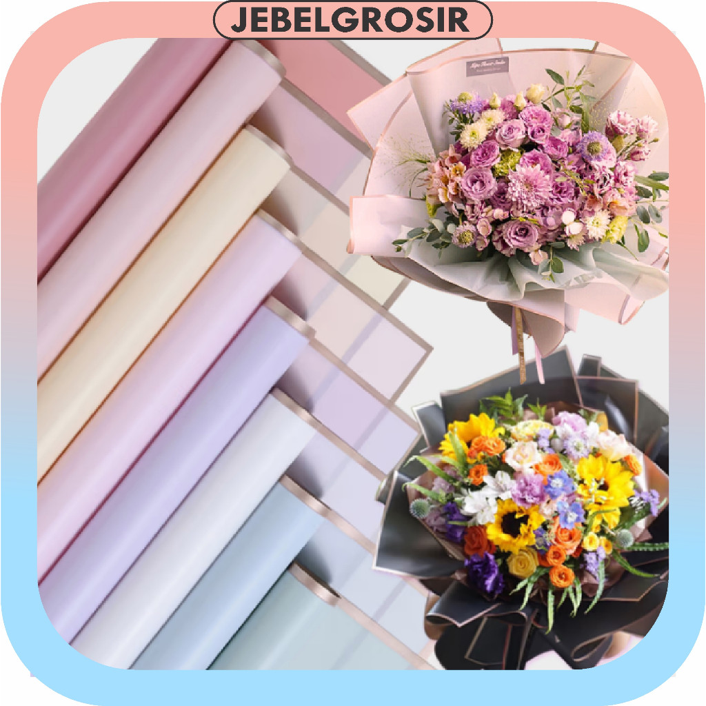 

Flower Wrapping Paper Varian List Gold Line Emas Kertas Buket Bunga Cellophane Florist Goldline Kertas Kado KB10