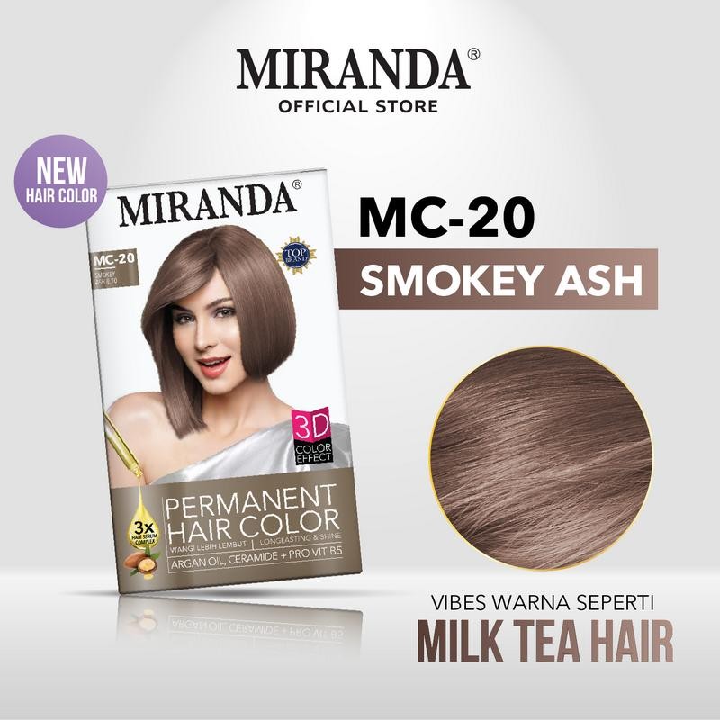 

[New Color] Miranda Hair Color (Cat Rambut Permanen) MC20 Smokey Ash 30ml