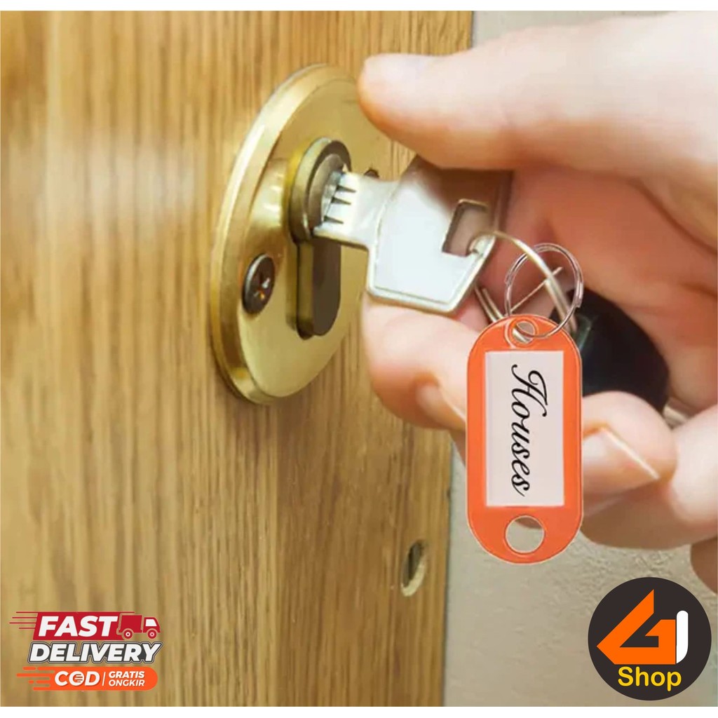 

Gantungan Kunci dengan Name Tag Label Nama Nametag Key Ring Chain Serbaguna