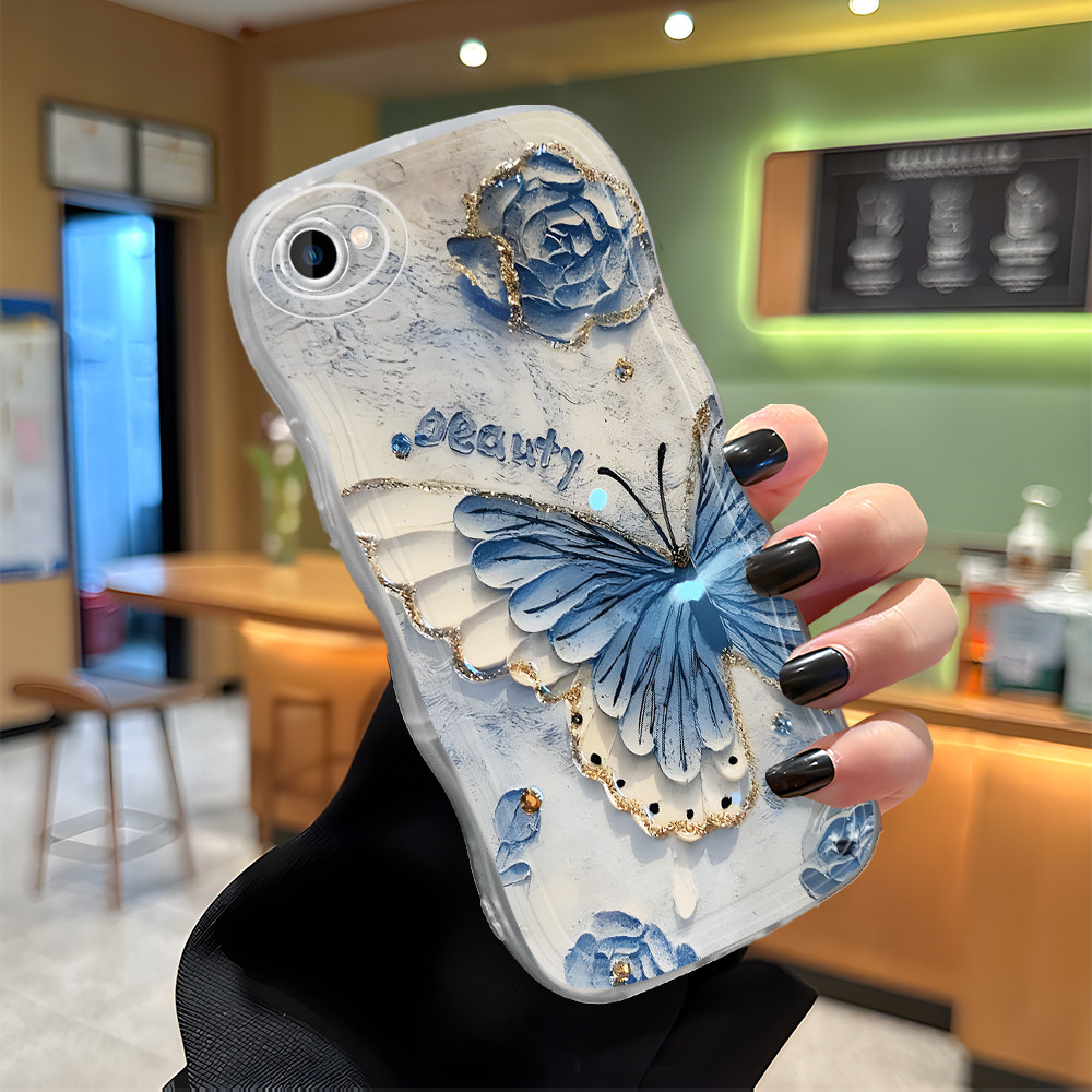 Casing Hp Untuk Vivo X9 X9S V5 Plus 1611 Kesing Soft Phone Case Bergelombang Butterfly 5016 Softcase