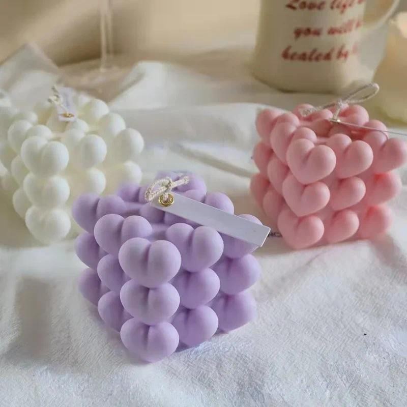 

Love Magic Ball Silicone Candle Mold DIY Heart Pyramid Honeycomb Candle Making Chocolate Soap Resin Mold Gifts Craft Home Decor