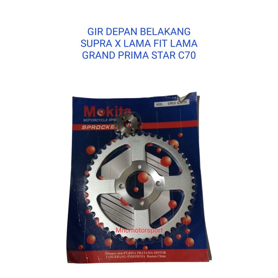 GEAR GIR DEPAN BELAKANG MOKITA 428 12 50 T SUPRA X LAMA FIT LAMA GRAND PRIMA