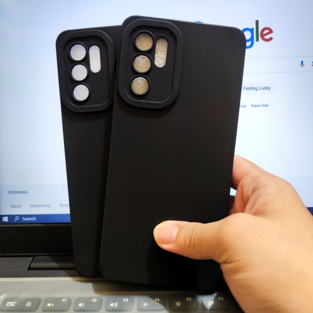 Case Pro Camera Full Black Oppo Reno 6 4G, Oppo Reno 6 5G Silikon TPU Pro Camera Hitam Polos