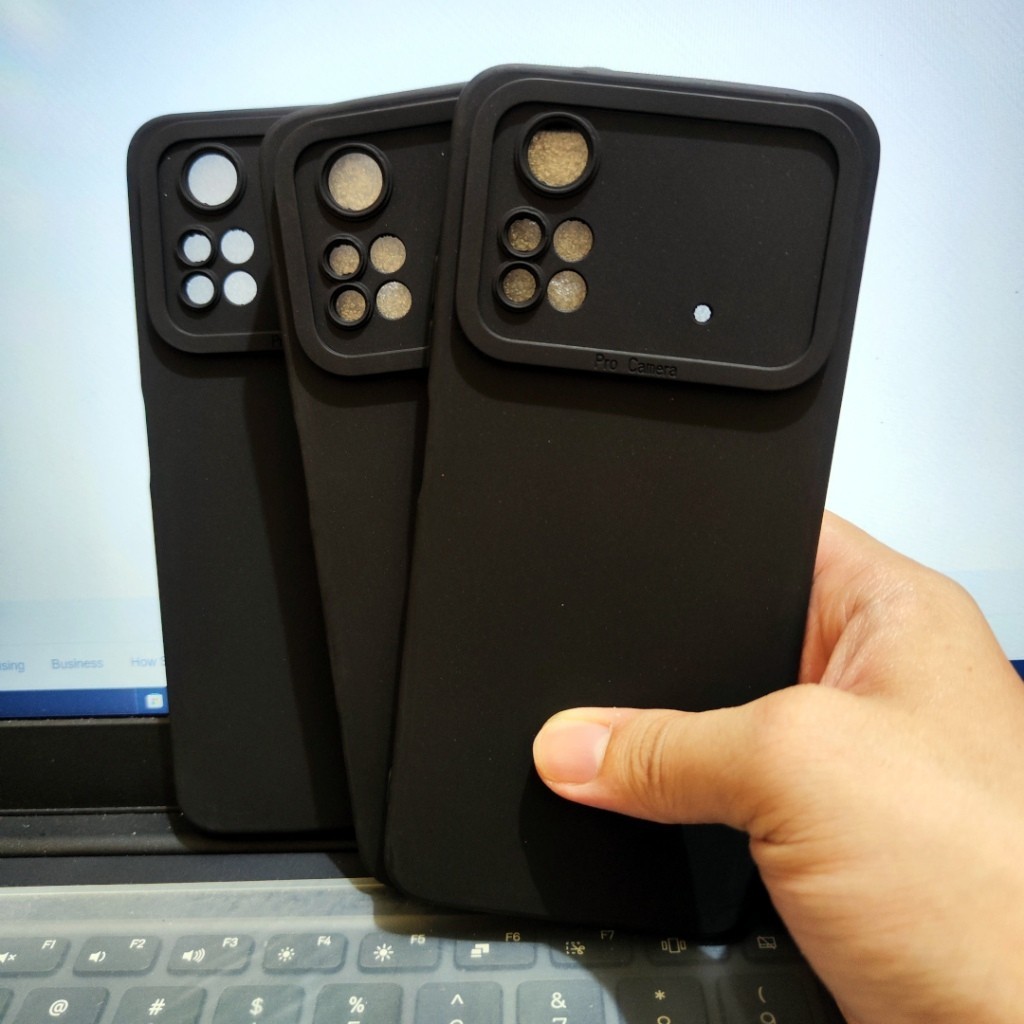 Case Pro Camera Full Black Xiaomi Poco F3, Poco F4 GT, Poco M4 Pro, Poco F1 Silikon TPU Pro Camera H