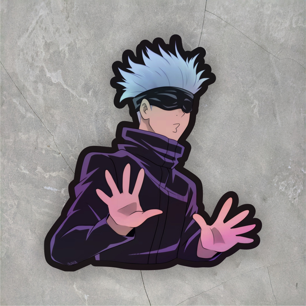 

OT STICKER Stiker Anime Jujutsu kaisen Gojo Satoru ukuran +- 7 cm Stiker Max Decal