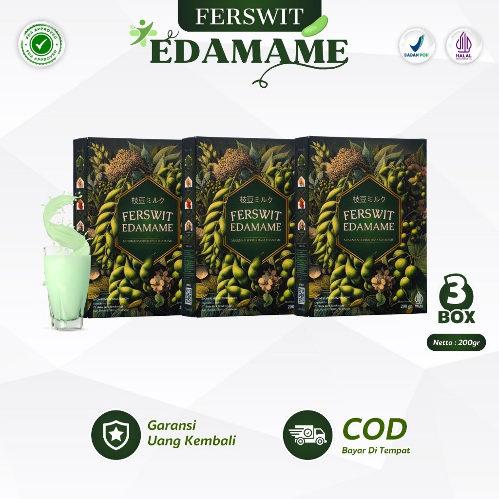 

Ferswit Susu Edamame Jepang Asli Paket 3 Box Original - Sakit Sendi, Asam Urat & Kolestrol