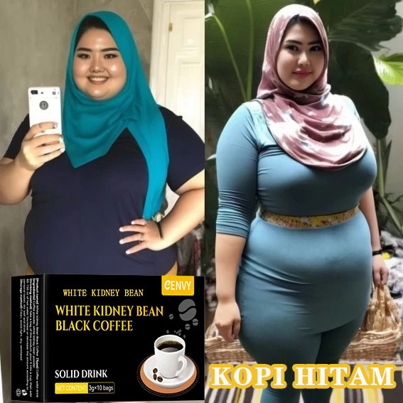 

10PCS White Kidney Bean Black Coffee Kopi Hitam untuk menurunkan berat badan Collagen Coffee Instant Coffee Original 100% Robusta Collagen Drink Glutathione Slimming Detoxification