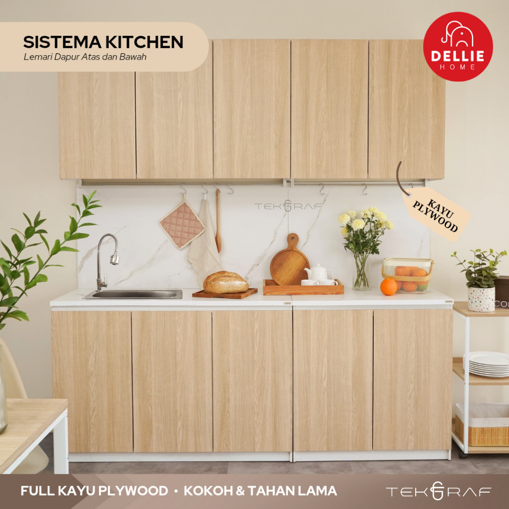 [HOMMEY FURNITUREf Sistema Kitchen - Kabinet Atas Bawah Base Unit FULL KAYU Lemari Dapur Minimalis L