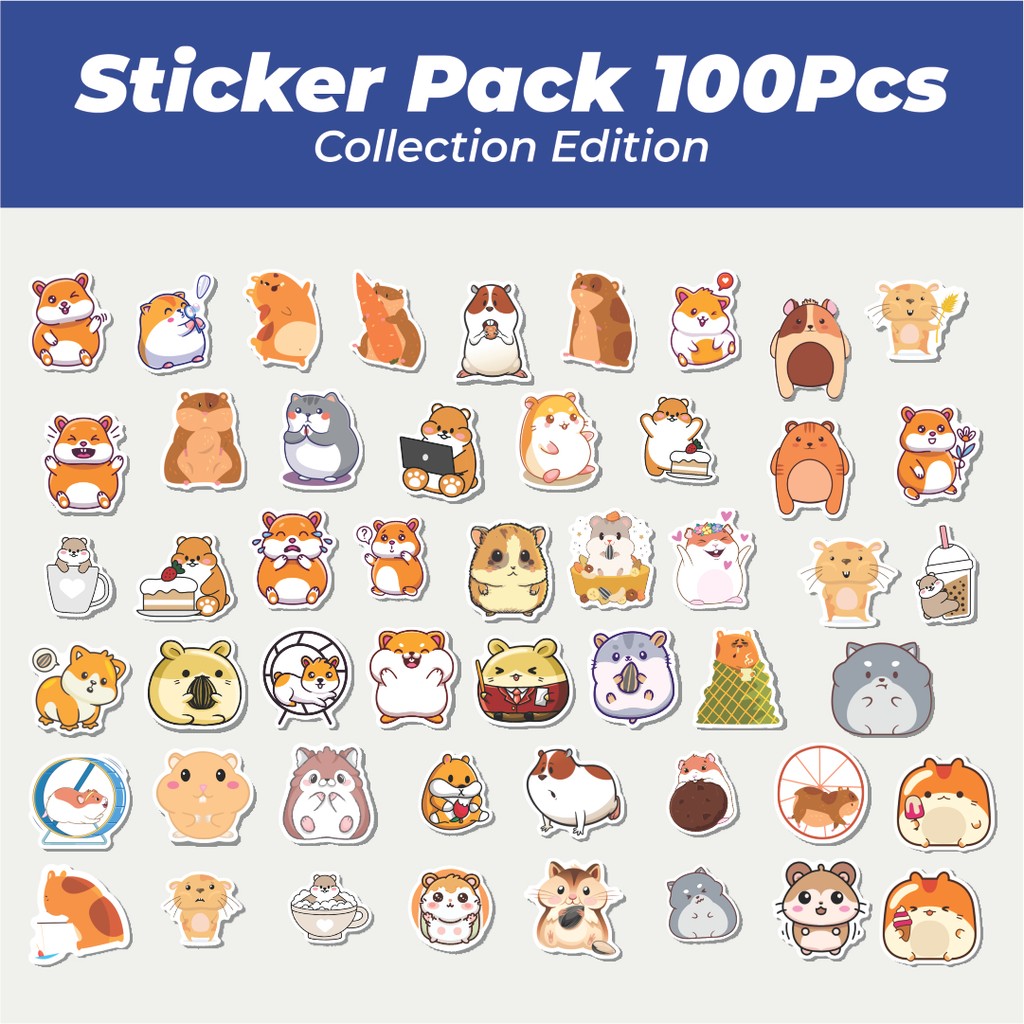

Hot Sticker Hewan Hamster Lucu Anti Air Stikers Berperekat Waterproof Sticker Decal Buat Motor Helm Buku Journal Koper Casing HP Laptop Botol Minum