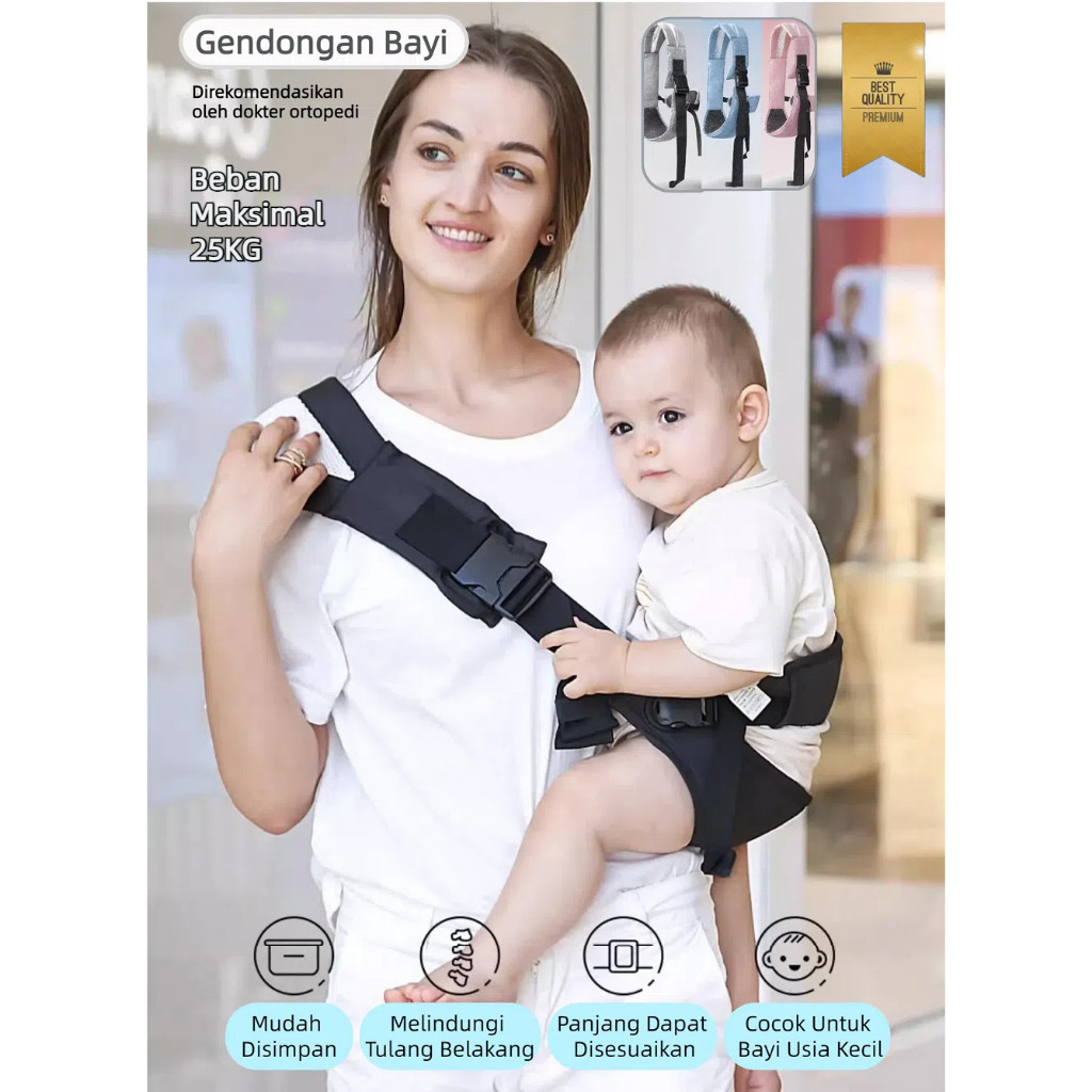 Gendongan Bayi Hipseat Premium Multifungsi M-Shape Depan Ransel Cocok Untuk 6 Bulan - 5 Tahun Baby C