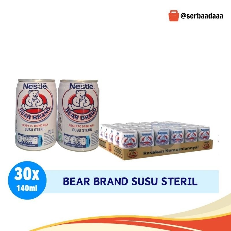 

Bear Brand Susu Steril 140 ml × 30 Kaleng 1Karton