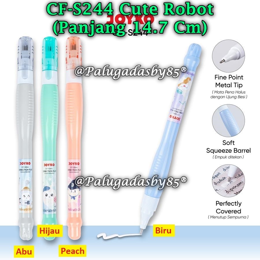 

(1 Biji) Correction Fluid JOYKO CF-S244 / Cairan Koreksi Penghapus Cair CF-S244 Cute Robot (1 Biji)