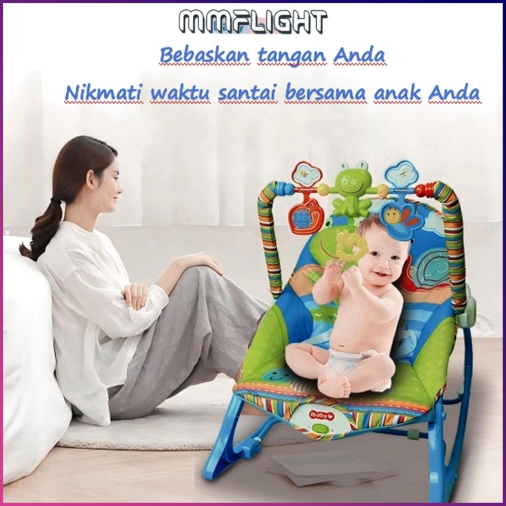TERLARIS Mmflight Ayunan Bayi Duduk Goyang Bouncer Bayi Kursi Goyang Bayi Manual