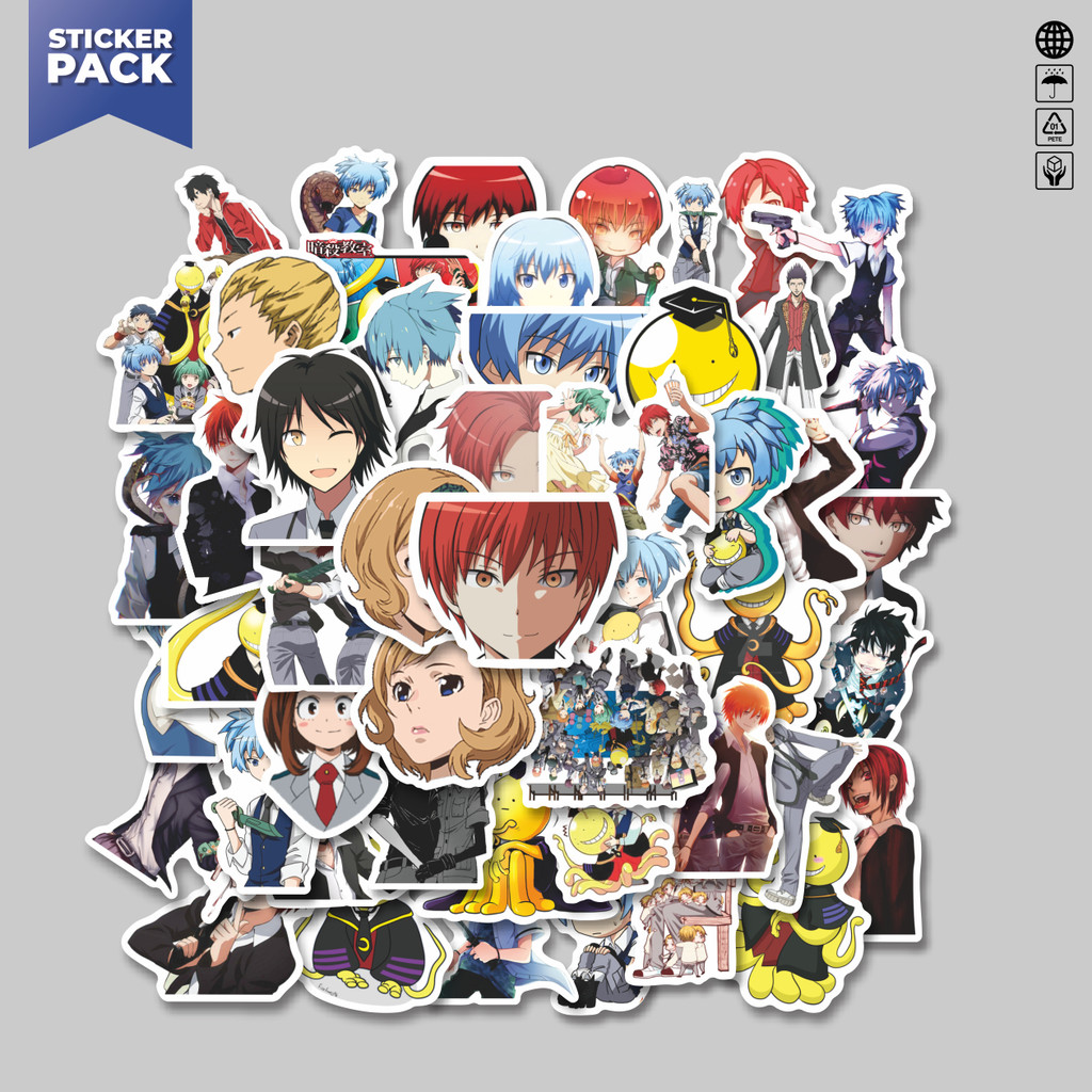 

[100PCS]Stiker Pack Sticker Anime Assassination Classroom (Ansatsu Kyōshitsu) Aesthetic Vinyl Anti Air Dekorasi Sticker Laptop Buku Journal Koper Helm Casing HP Gitar Helm Skateboard