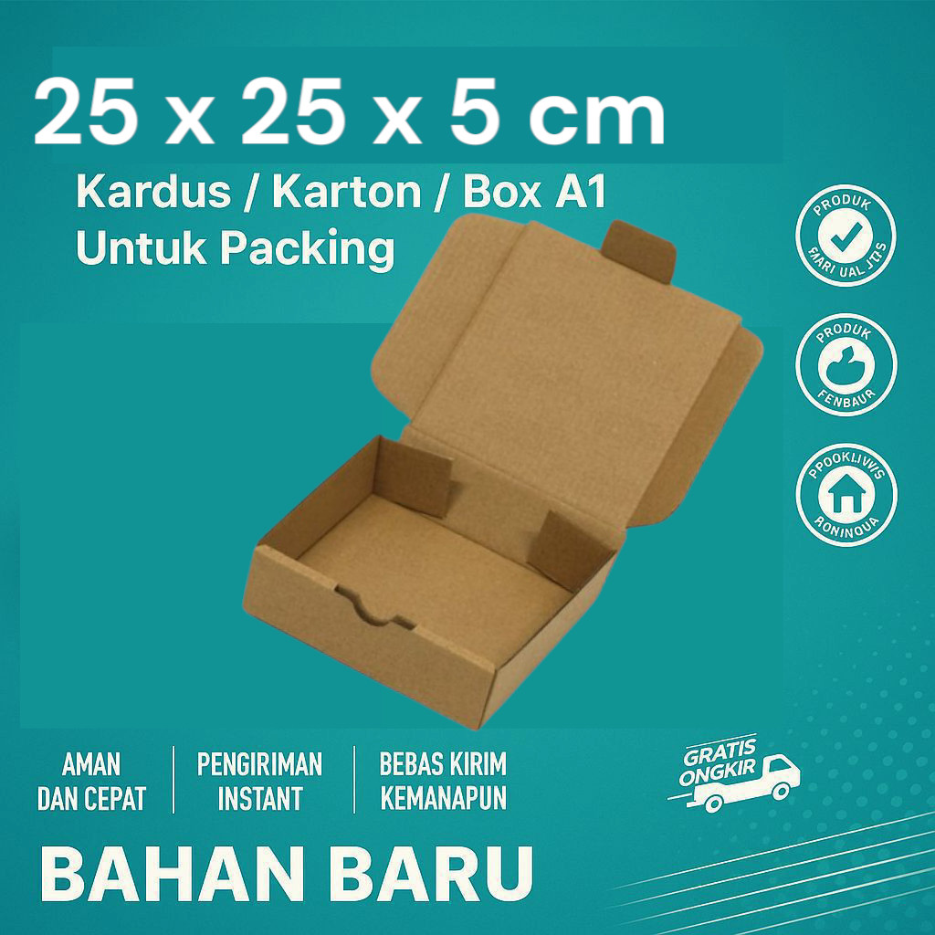 

Box Die Cut 25x25x5 / Kardus Packing / Box Hampers