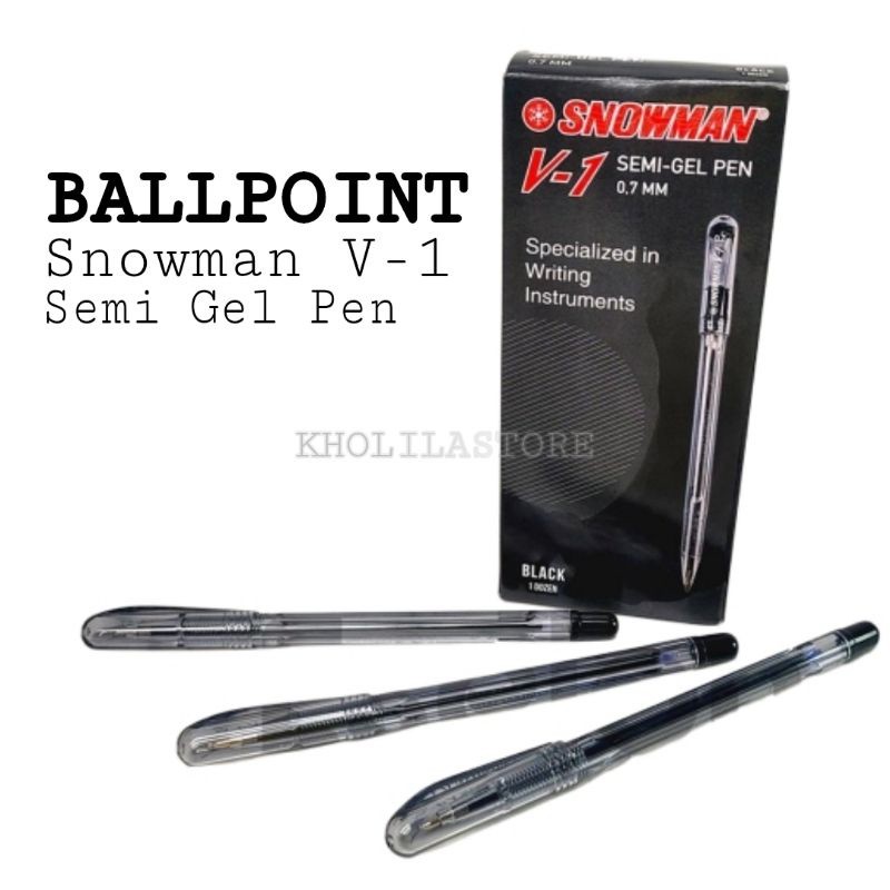 

Pulpen Snowman V-1 Semi Gel Hitam 12 Pcs
