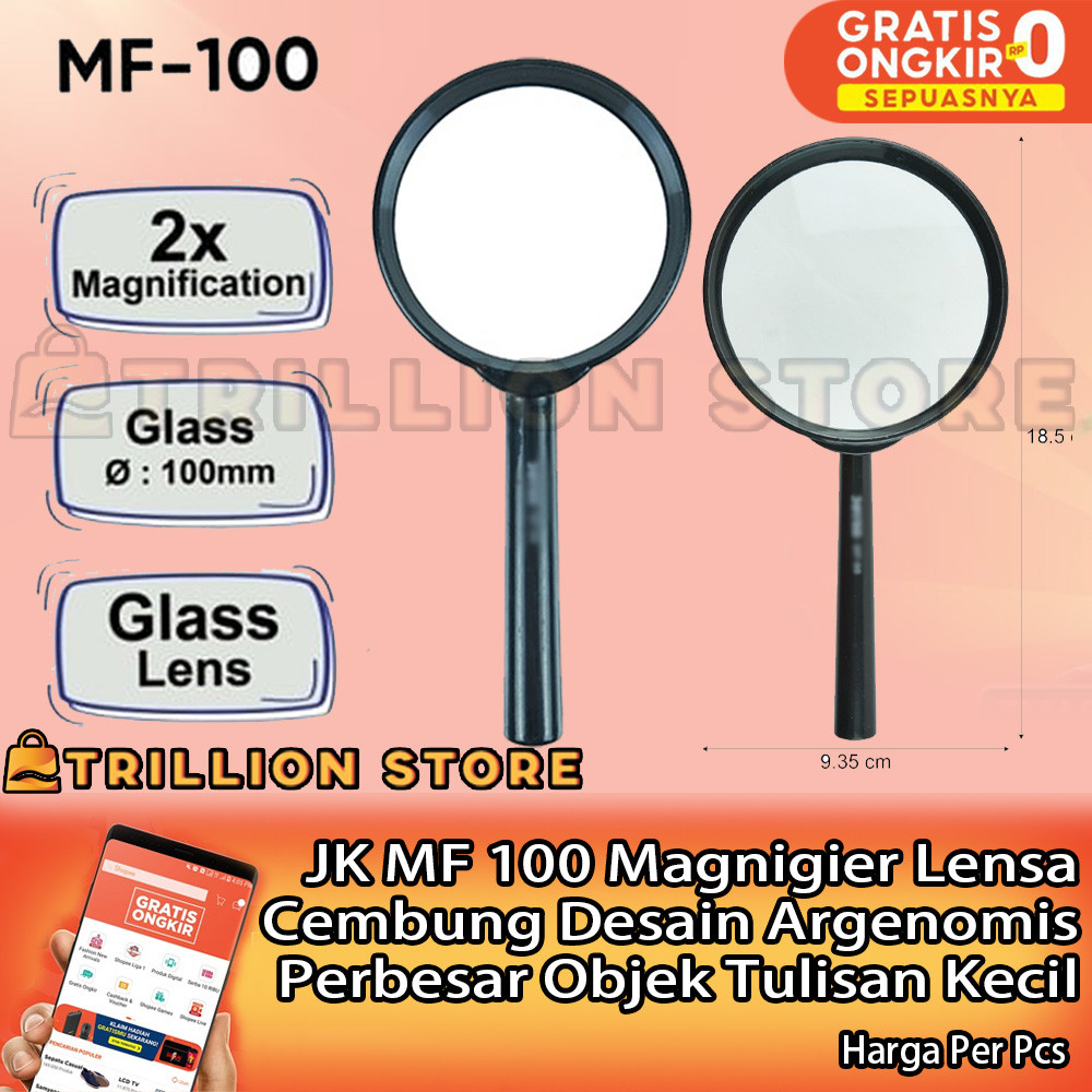 

JK MF 100 Kaca Pembesar Cembung Amatan Visual Mikro Objek Miniatur Detail Eksperimen Lup Lensa Fokus Labor Praktikum Sains Sekolah Edukasi Kantor Grosir Retail Penunjang Optik Peralatan Observasi Guna Manual XREE Peneliti Tulisan Buku Peta