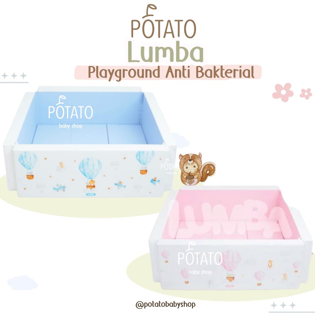 Lumba Playground Antibacterial Balloon Pink | Bumperbed | Bumpermat | Playmat | Box bayi | Matras Ba