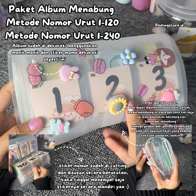 

KAYDEN STORE PAKET ALBUM MENABUNG METODE NOMOR URUT 1-120 / PAKET ALBUM MENABUNG METODE NOMOR URUT 1-240 /PAKET MENABUNG / TANTANGAN MENABUNG / ALBUM NABUNG
