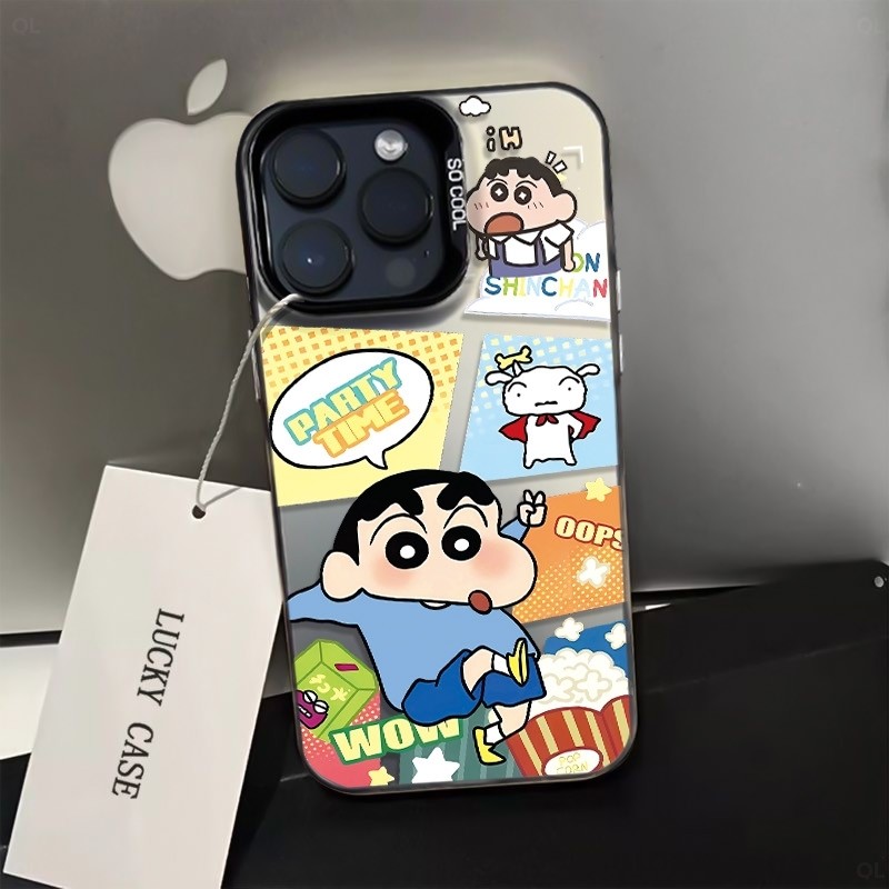 CHM8 Shinchan Casing Hp IPhone 7 8 XR XS 11 12 13 14 15 16 PRO PROMAX Premium Kartun Anime Unik