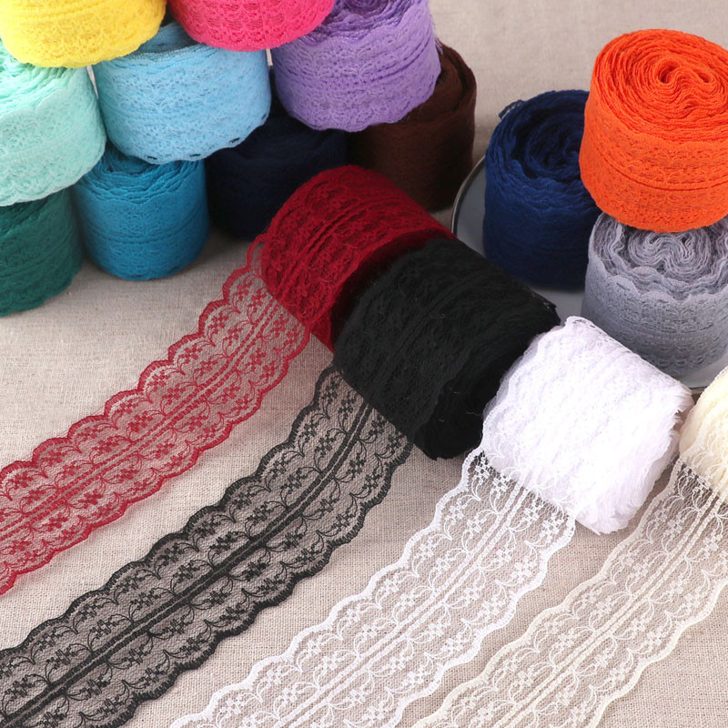 

10Meters/Roll 4.5cm Beautiful Lace Trim DIY Apparel Sewing & Fabric Wedding Decoration Floral Embroidered Lace Ribbon