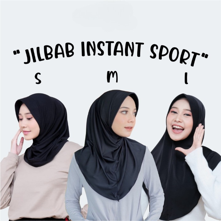 Jilbab Sport Jersey Premium nutup dada  Ukuran S M L ||  Kerudung instan Sekolah SD SMP, Basket, dan