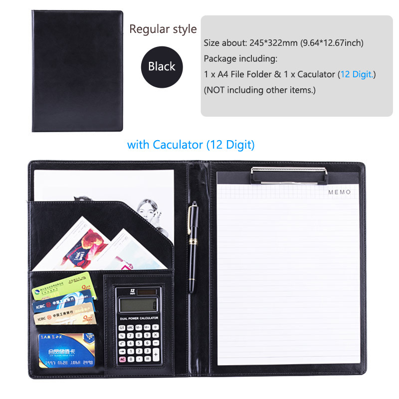 

A4 Executive Porte Portfolio Folder Conference Leather Business for Document Notepad Holder Writing Clipboard Office Organizers