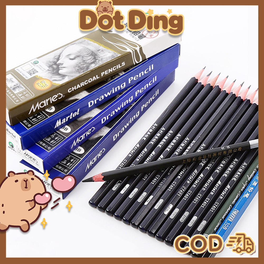 

[DOTDING] Pensil Maries Per Batang Sketsa 2B-4B-6B-8B-12B-14B, Khusus Ujian & Seni dengan Tingkat Kekerasan Lembut-Sedang-Keras A400