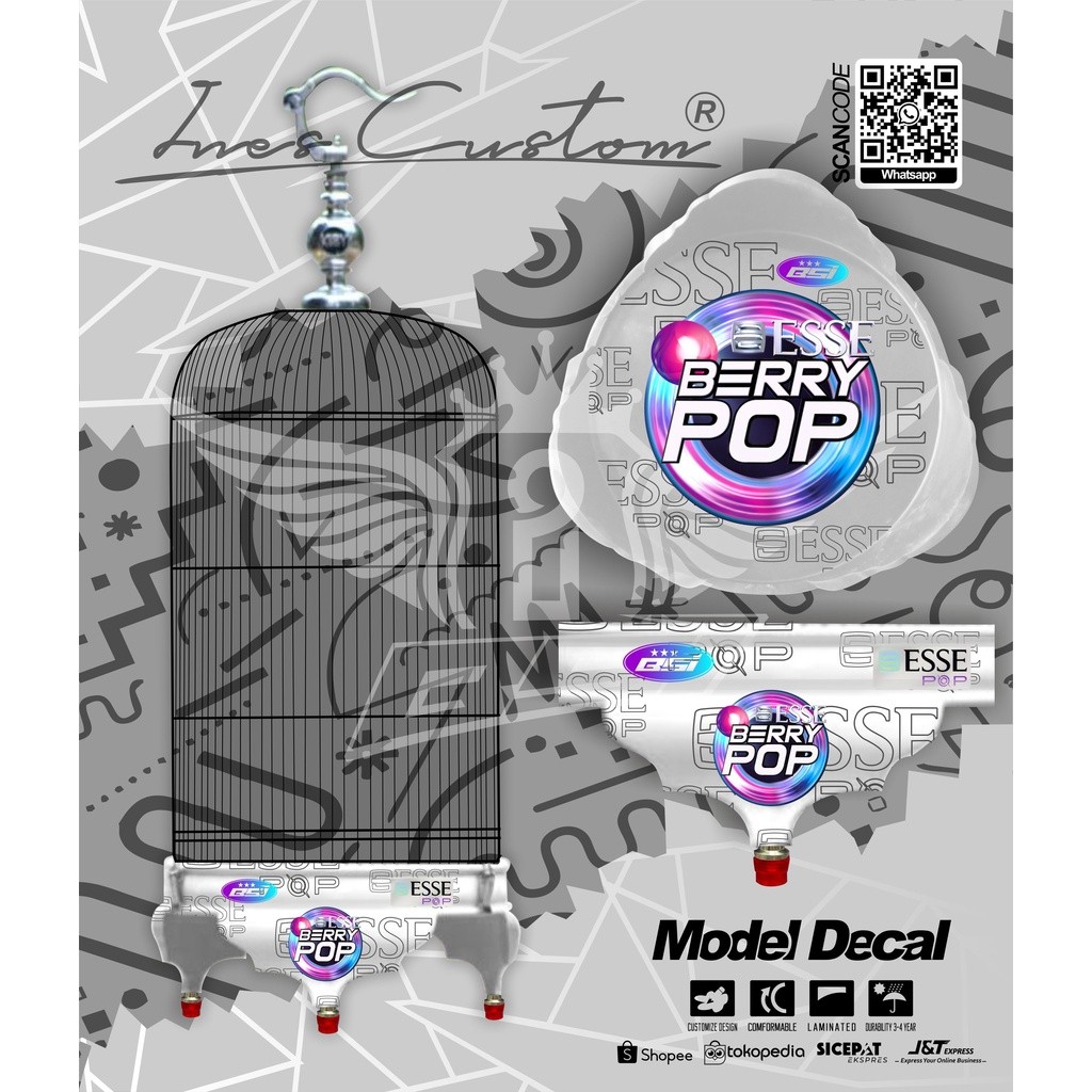 Decal tebok lovebird bisa custom