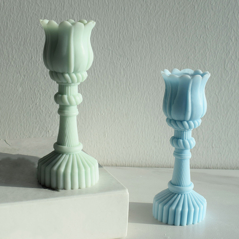 

Silicone mold for tulip candle holder DIY tulip scented candle decoration gift wax mold for fragrance stone