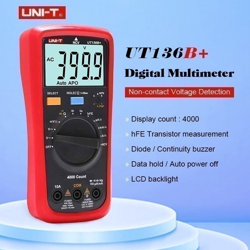 GROSIRUNIK99 UNI-T UT136B PLUS - Auto Range Multimeter Multitester LCD Display